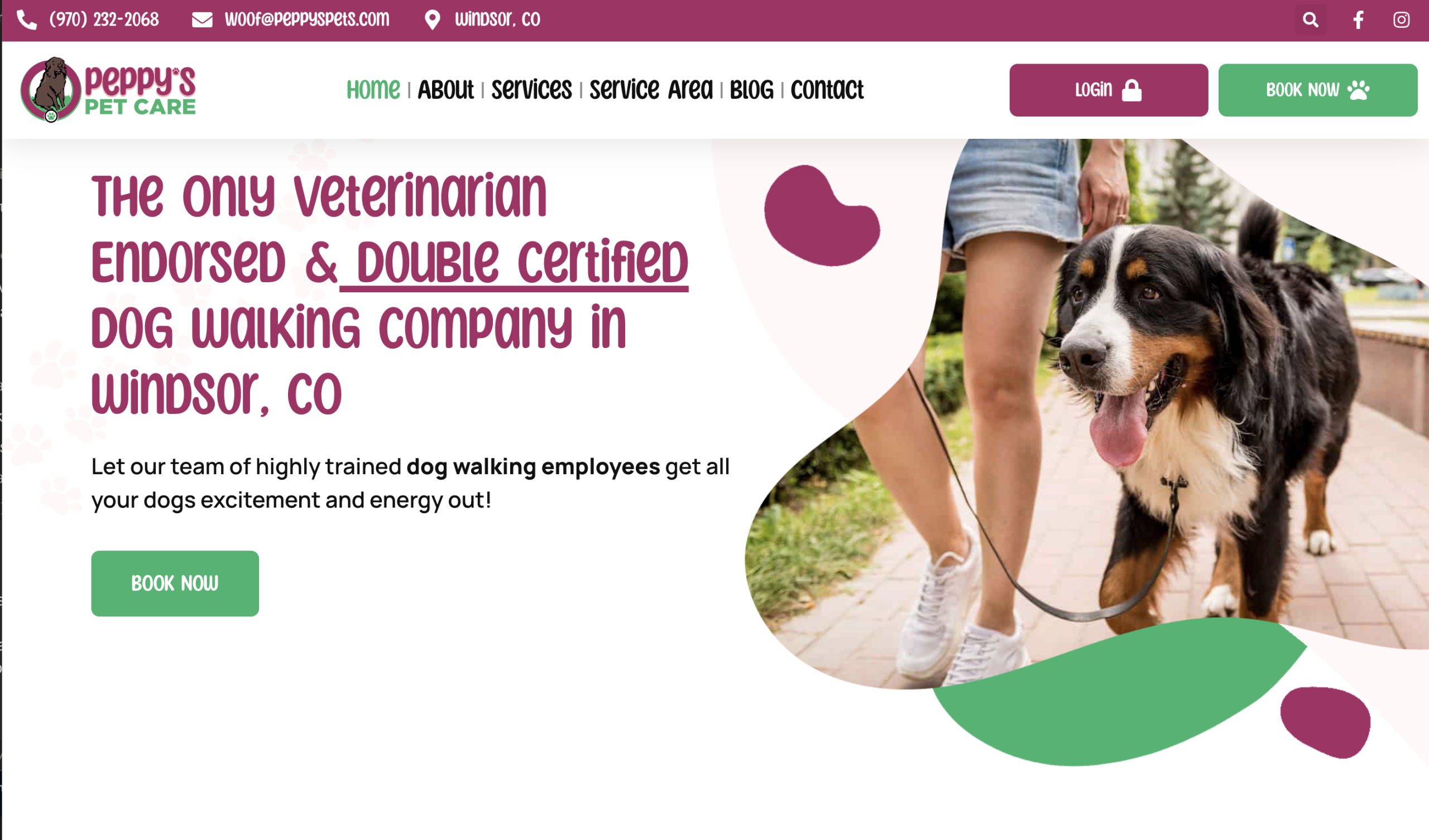 Peppy's Pet Care website